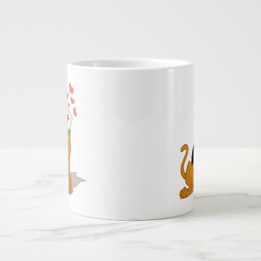 Scooby-Doo - Holding Valentijn Envelope Grote Koffiekop (Voorkant)