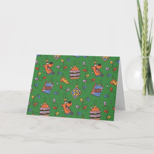 Scooby-Doo Holiday Snack Lights Pattern Feestdagen Kaart (Voorkant)