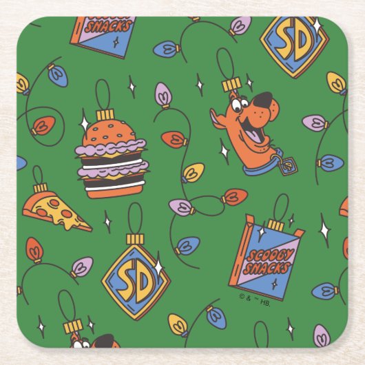 Scooby-Doo Holiday Snack Lights Pattern Kartonnen Onderzetters (Voorkant)