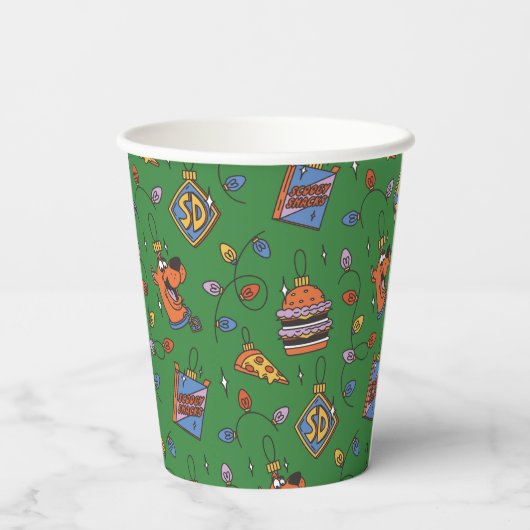 Scooby-Doo Holiday Snack Lights Pattern Papieren Bekers (Achterkant)
