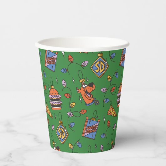 Scooby-Doo Holiday Snack Lights Pattern Papieren Bekers (Voorkant)