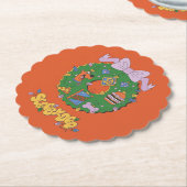 Scooby-Doo Holiday Snack Wreath Graphic Kartonnen Onderzetters (Gekanteld)