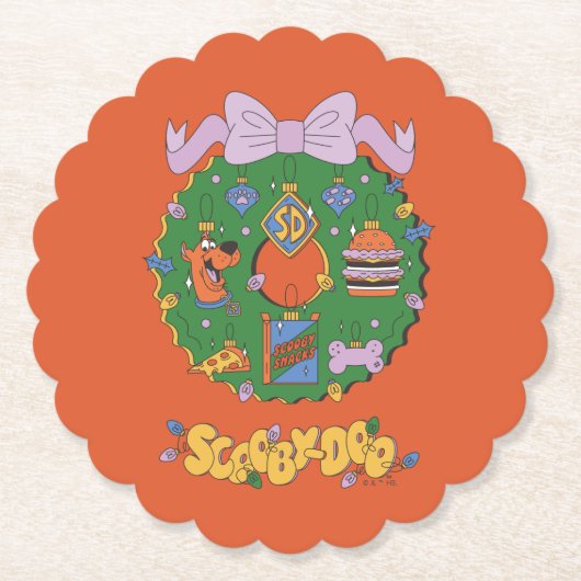 Scooby-Doo Holiday Snack Wreath Graphic Kartonnen Onderzetters (Voorkant)