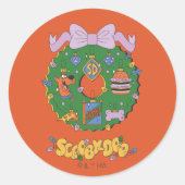 Scooby-Doo Holiday Snack Wreath Graphic Ronde Sticker (Voorkant)