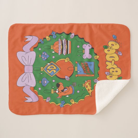 Scooby-Doo Holiday Snack Wreath Graphic Sherpa Deken (Voorkant (horizontaal))
