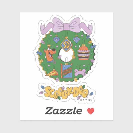 Scooby-Doo Holiday Snack Wreath Graphic Sticker (Vel)