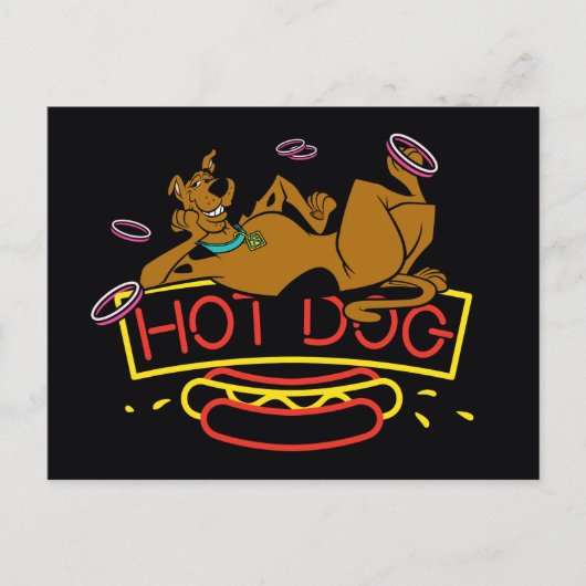 Scooby-Doo Hot Dog Neon Sign Briefkaart (Voorkant)