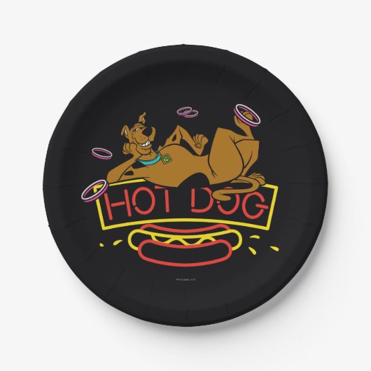 Scooby-Doo Hot Dog Neon Sign Papieren Bordje (Voorkant)