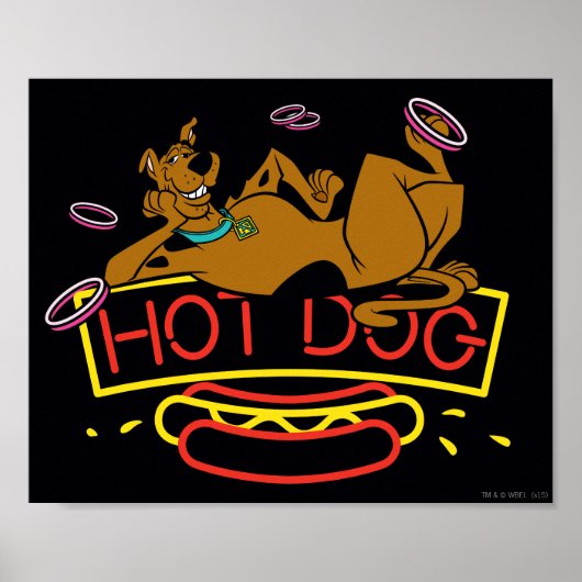 Scooby-Doo Hot Dog Neon Sign Poster (Voorkant)
