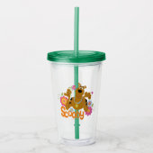 Scooby-Doo in bloemen Acryl Drinkbeker (Voorkant)