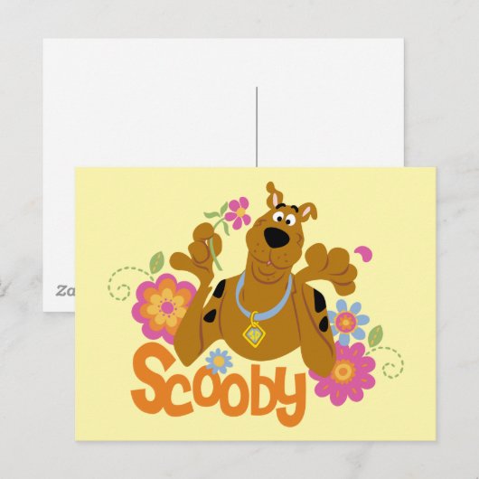 Scooby-Doo in bloemen Briefkaart (Voorkant / Achterkant)