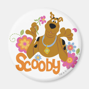 Scooby-doo in bloemen magneet