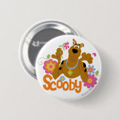 Scooby-Doo in bloemen Ronde Button 5,7 Cm (Voorkant /achterkant)