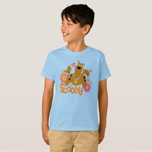 Scooby-Doo in bloemen T-shirt (Voorkant volledig)