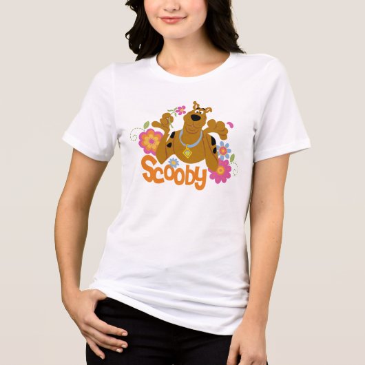 Scooby-Doo in bloemen Tri-Blend Shirt (Voorkant)
