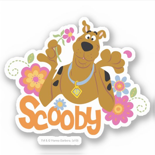 Scooby-Doo In Flowers Sticker (Voorkant)