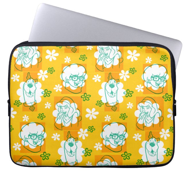 Scooby-Doo | Karakter Floral Patroon Laptop Sleeve (Voorkant)