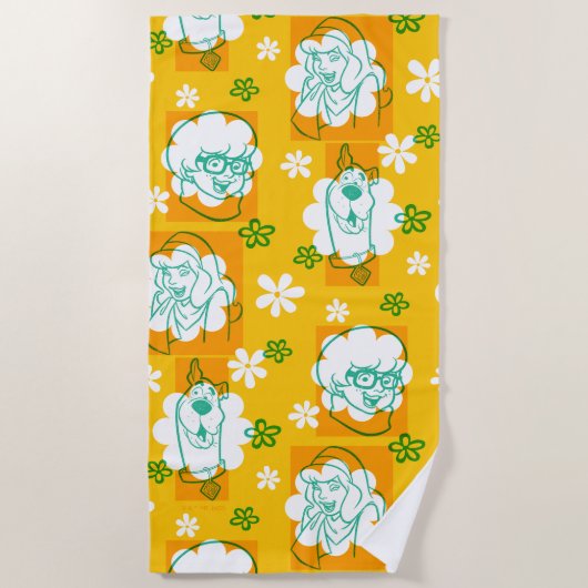 Scooby-Doo | Karakter Floral Patroon Strandlaken (Voorkant)