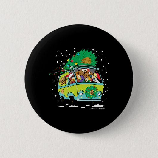 Scooby Doo Kerst Mystery Machine Ronde Button 5,7 Cm (Voorkant)
