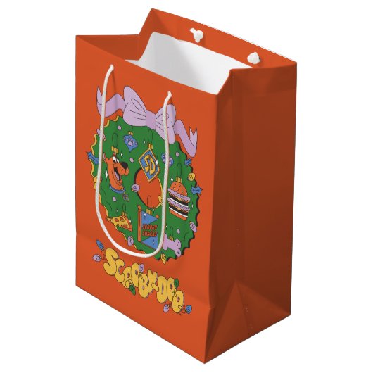 Scooby-Doo Kerst Snack Krans Grafiek Medium Cadeauzakje (Voorkant Gekanteld)