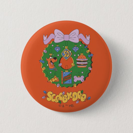 Scooby-Doo Kerst Snack Krans Grafiek Ronde Button 5,7 Cm (Voorkant)