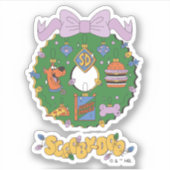Scooby-Doo Kerst Snack Krans Grafiek Sticker (Voorkant)