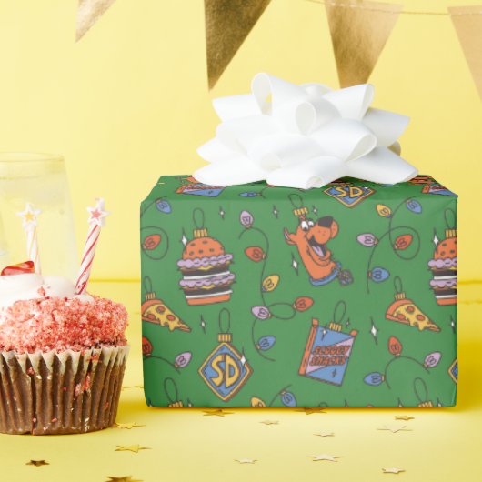 Scooby-Doo Kerst Snack Lichtjes Patroon Cadeaupapier (Verjaardagsfeest)
