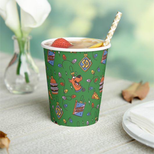 Scooby-Doo Kerst Snack Lichtjes Patroon Papieren Bekers (Insitu)