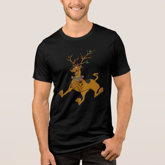 Scooby-Doo Kerstfeestdag Antlers Tri-Blend Shirt (Voorkant)