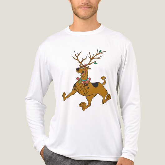 Scooby-Doo Kerstfeestdag Antlers Tri-Blend Shirt (Voorkant volledig)