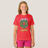 Scooby-Doo Kerstkrans Grafiek Snack T-shirt (Voorkant volledig)