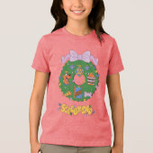 Scooby-Doo Kerstkrans Grafisch Ontwerp Snack Tri-Blend Shirt (Voorkant)