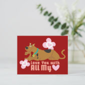 Scooby-Doo "Liefde van je met al mijn hart" Briefkaart (Staand voorkant)