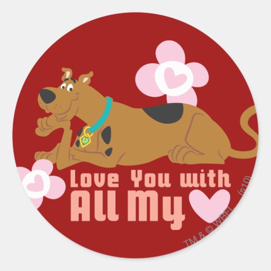 Scooby-Doo "Liefde van je met al mijn hart" Ronde Sticker (Voorkant)