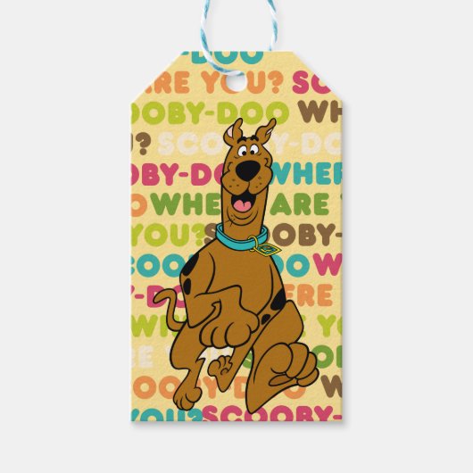 Scooby-Doo loopt "Waar ben je?" Cadeaulabel (Voorkant)