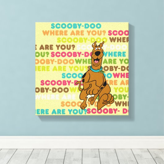 Scooby-Doo loopt "Waar ben je?" Canvas Afdruk (Insitu (Houten vloer))