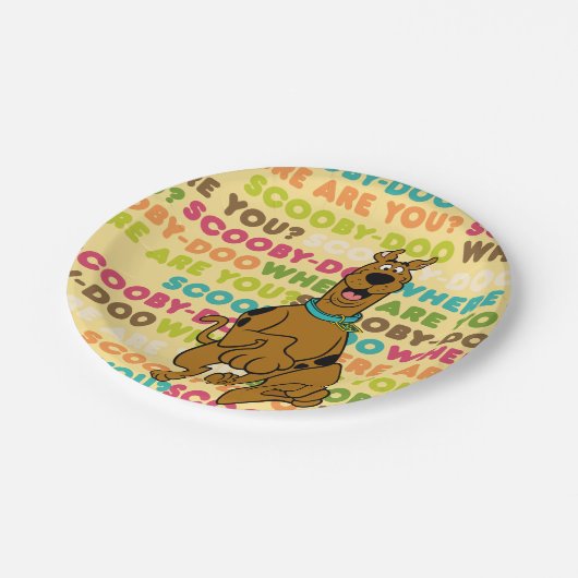 Scooby-Doo loopt "Waar ben je?" Papieren Bordje (Gekanteld)