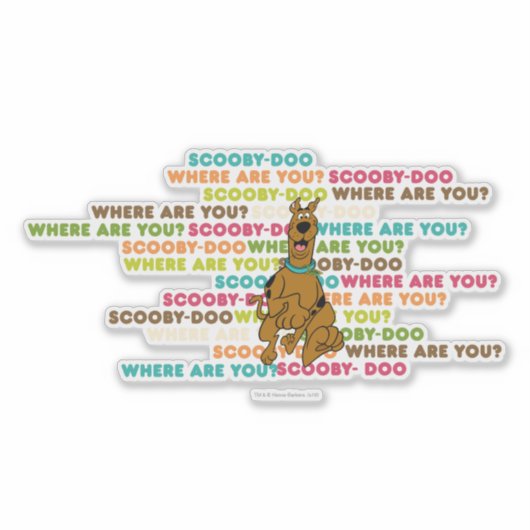 Scooby-Doo loopt "Waar ben je?" Sticker (Voorkant)