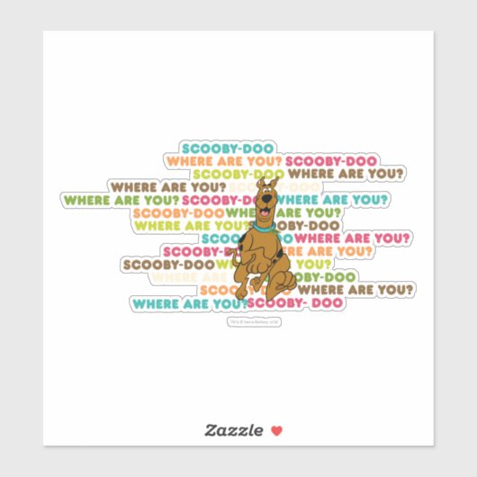 Scooby-Doo loopt "Waar ben je?" Sticker (Vel)