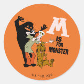 Scooby-Doo | M is voor Monster Ronde Sticker (Voorkant)
