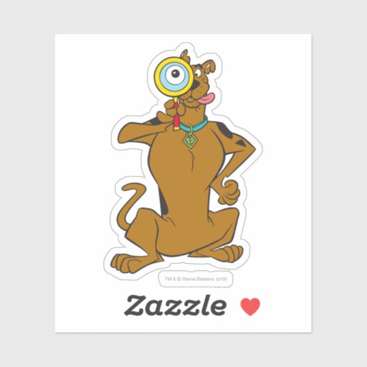 Scooby-doo met vergrootglas sticker (Vel)