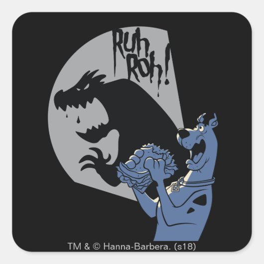 Scooby-Doo Midnight Snack "Ruh Roh!" Vierkante Sticker (Voorkant)