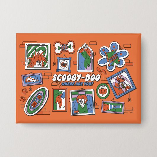 Scooby-Doo Muur van Halloween Lijstframes Button (Voorkant)