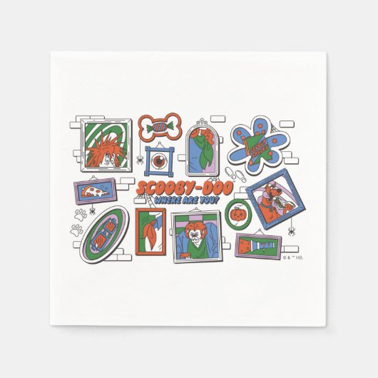 Scooby-Doo Muur van Halloween Lijstframes Servet (Voorkant)