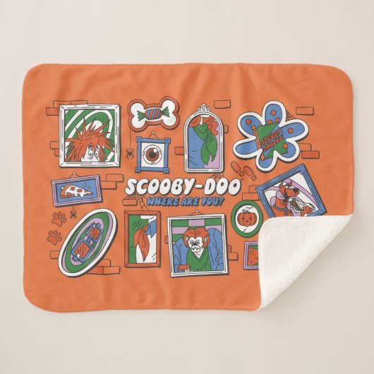 Scooby-Doo Muur van Halloween Lijstframes Sherpa Deken (Voorkant (horizontaal))