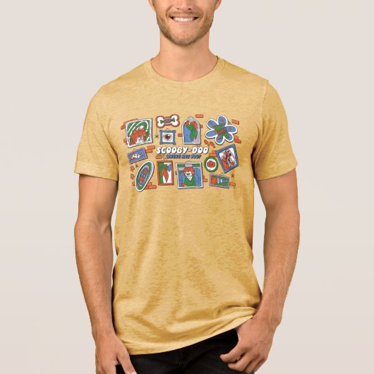 Scooby-Doo Muur van Halloween Lijstframes Tri-Blend Shirt (Voorkant)
