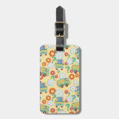 Scooby-Doo Mystery Machine Flower Pattern Bagagelabel (Voorkant verticaal)