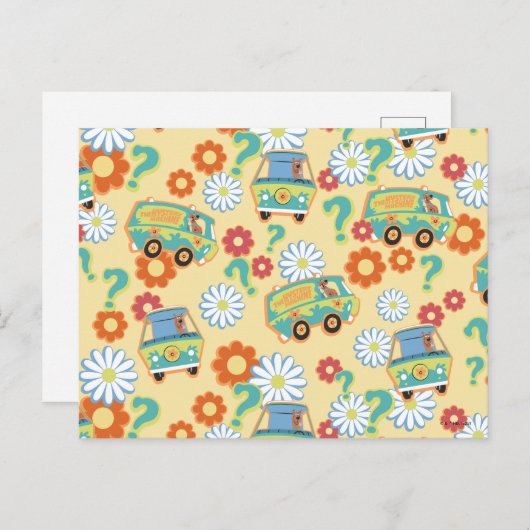 Scooby-Doo Mystery Machine Flower Pattern Briefkaart (Voorkant / Achterkant)