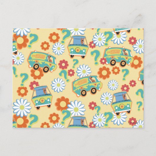 Scooby-Doo Mystery Machine Flower Pattern Briefkaart (Voorkant)