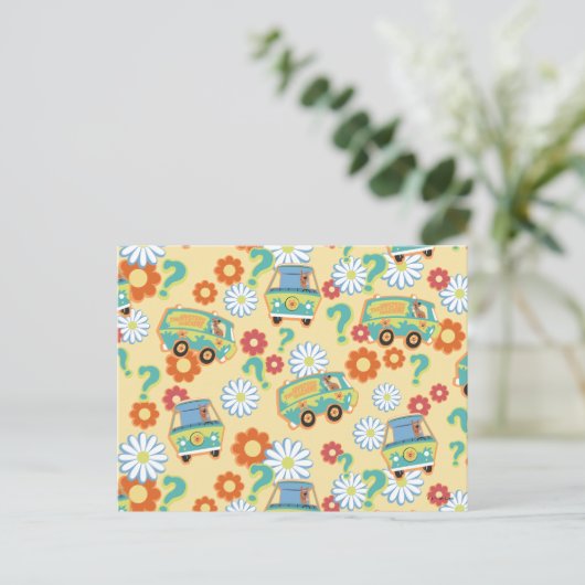 Scooby-Doo Mystery Machine Flower Pattern Briefkaart (Staand voorkant)
